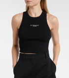 Givenchy Logo cropped cotton jersey tank top