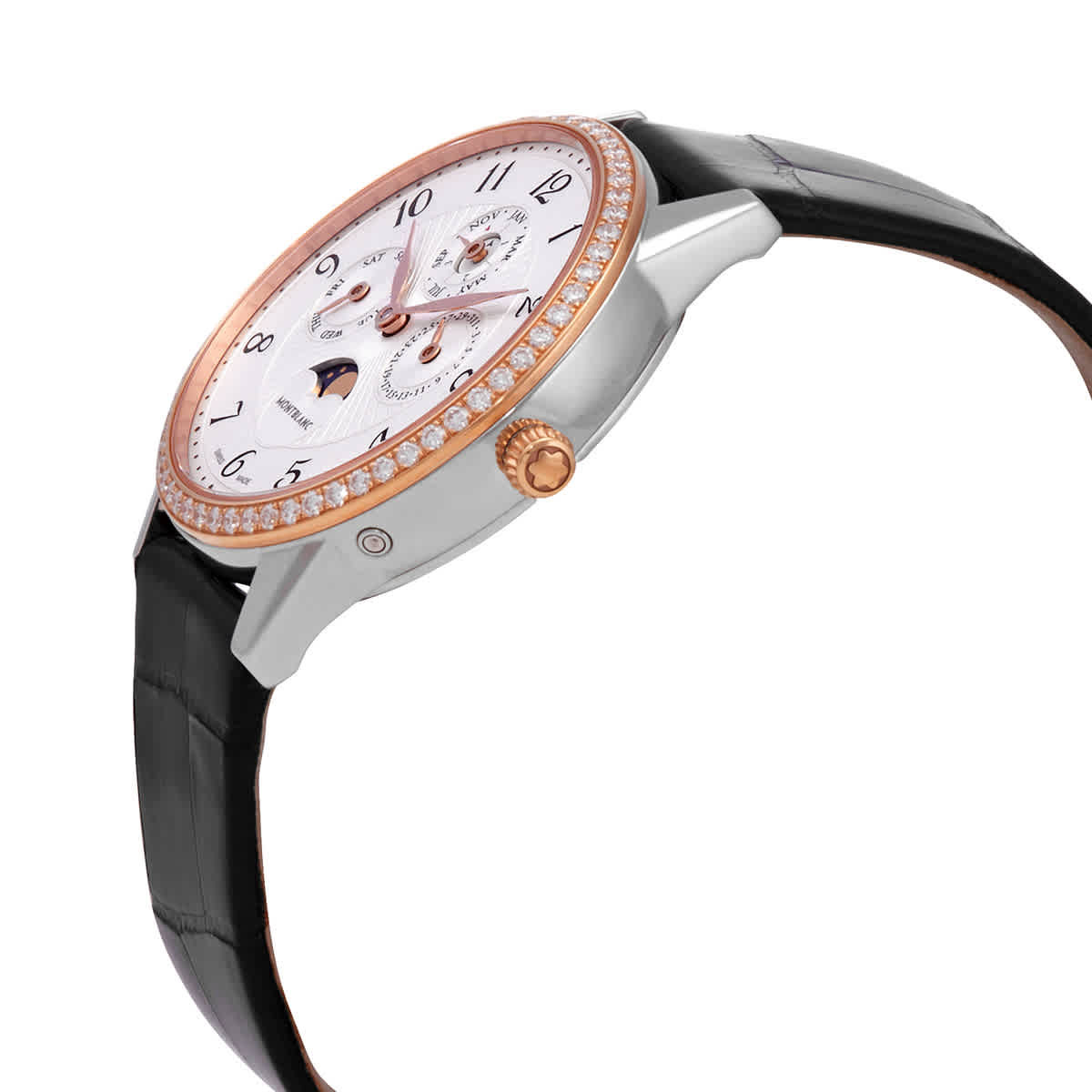 MontBlanc Boheme Perpetual Automatic Diamond Silver Dial Ladies Watch 113830