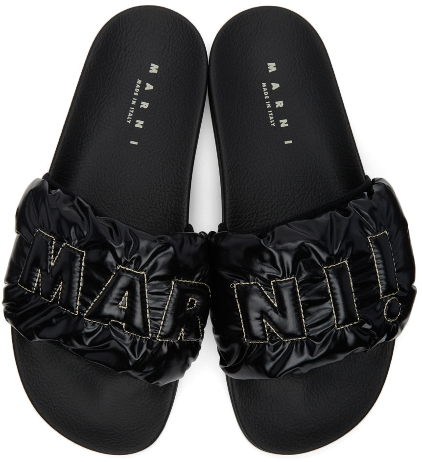 Marni Black Puffed Slide Sandals Marni