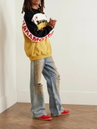 Satoshi Nakamoto - Panelled Printed Cotton-Jersey Sweatshirt - Yellow