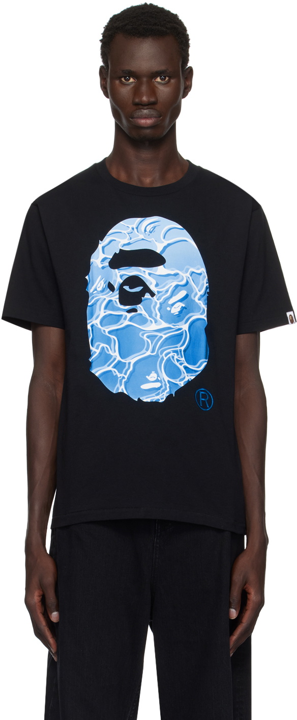 BAPE Black ABC Sea Surface Camo Ape Head T shirt A Bathing Ape