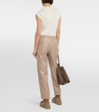 Brunello Cucinelli Mid-rise leather pants