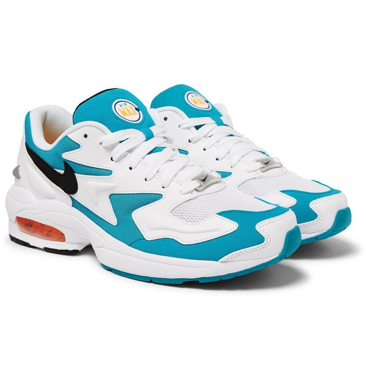 Photo: Nike - Air Max2 Light Mesh and Faux Leather Sneakers - Men - White