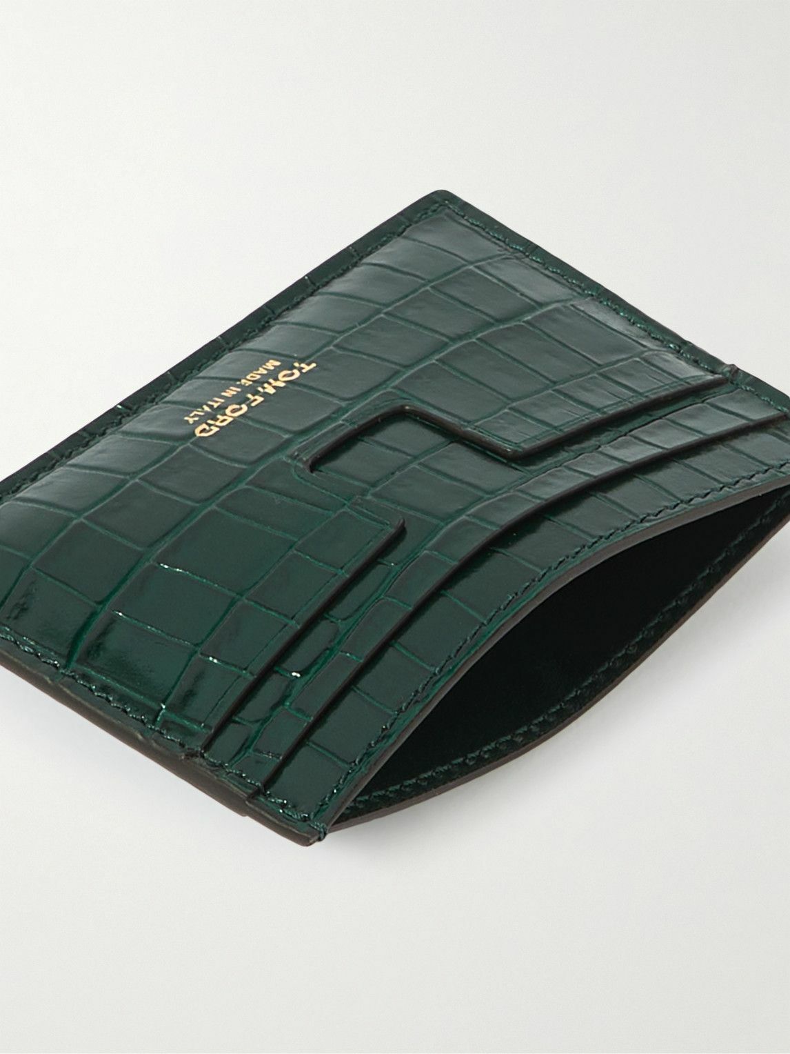 TOM FORD - Croc-Effect Leather Cardholder TOM FORD