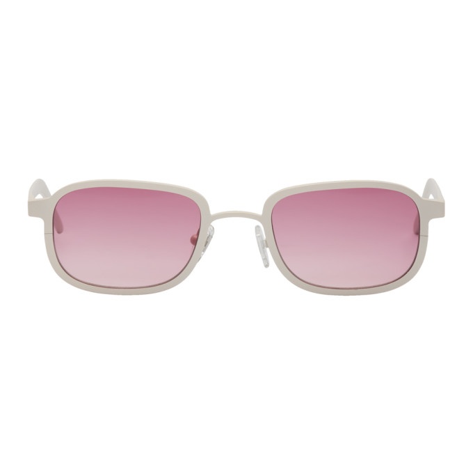 Photo: BLYSZAK SSENSE Exclusive White and Pink Square Collection III Sunglasses
