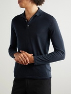 Saman Amel - Slim-Fit Wool Polo Shirt - Blue