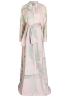 Bernadette Beatrice Printed Stretch-cotton Maxi Shirt Dress Pink