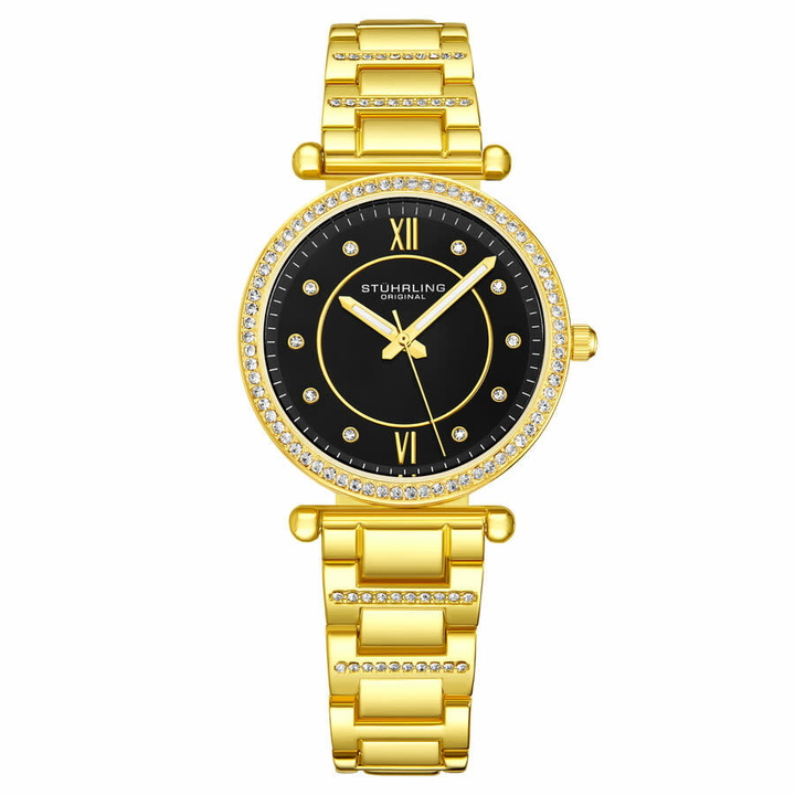 Photo: Stuhrling Original Symphony Quartz Black Dial Ladies Watch M16262