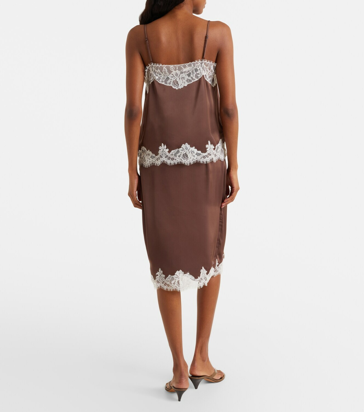 Faithfull Marisol lace-trimmed midi skirt