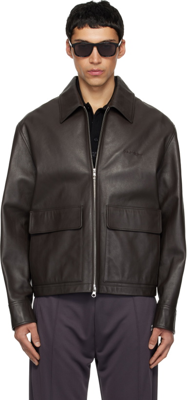 Photo: Courrèges Brown 2-Pocket Leather Jacket