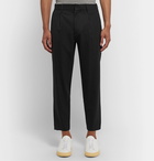 Theory - Black Page Tapered Pleated Stretch-Wool Trousers - Black