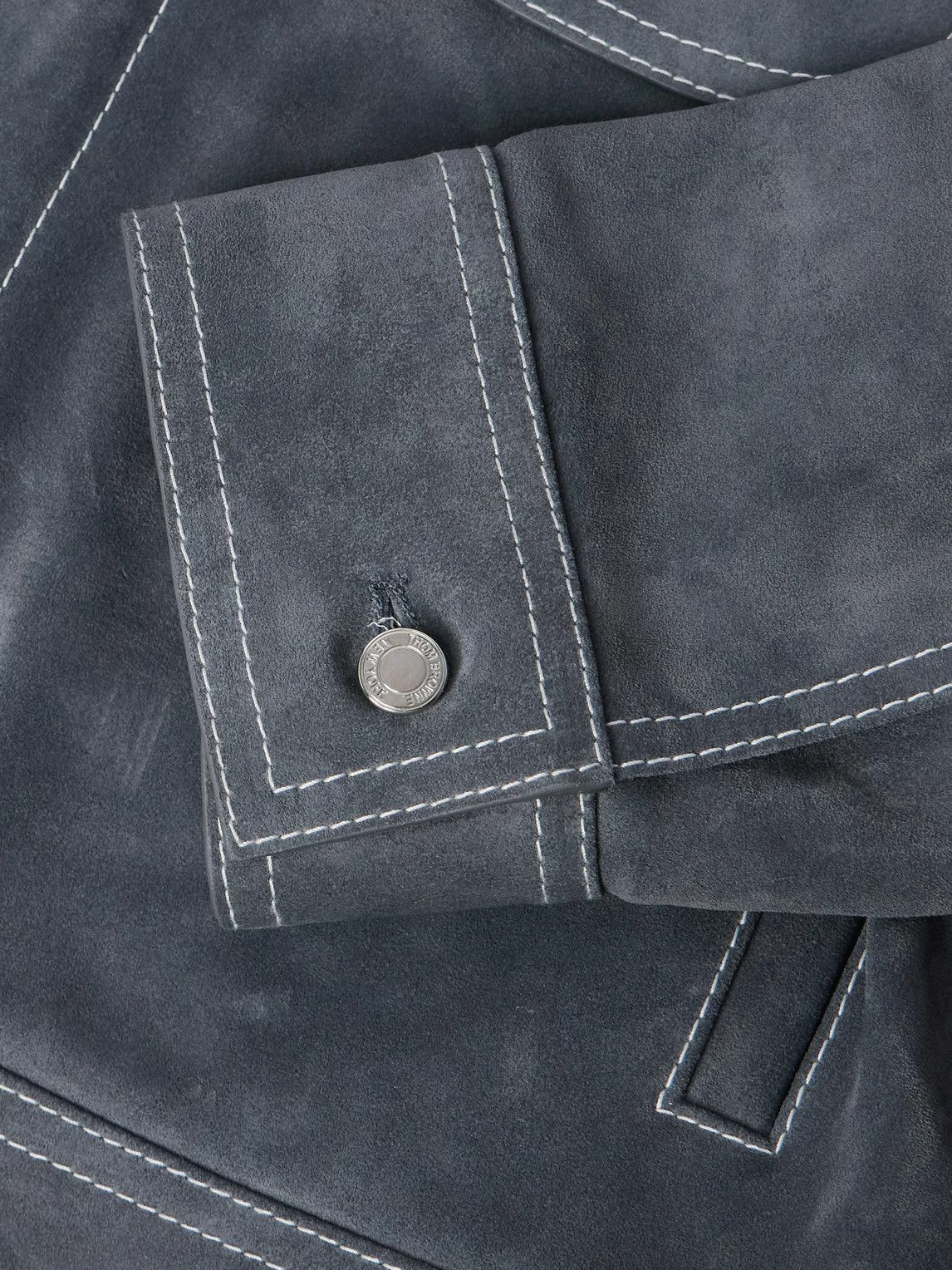 Thom Browne - Cropped Suede Jacket - Gray