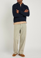Vivienne Westwood Logo-embroidered Wool and Cashmere-blend Polo Jumper Navy