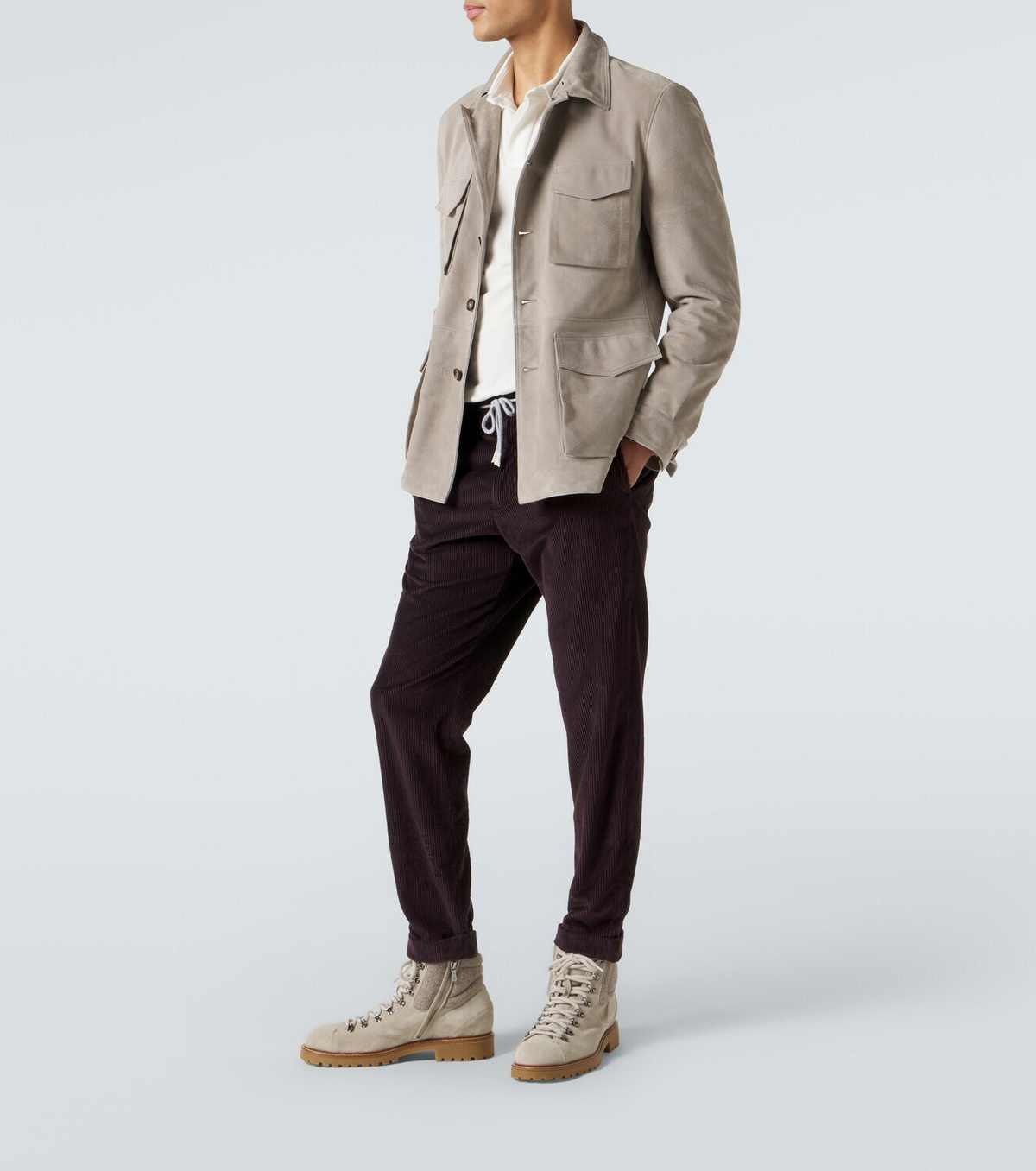Eleventy Suede lace-up boots