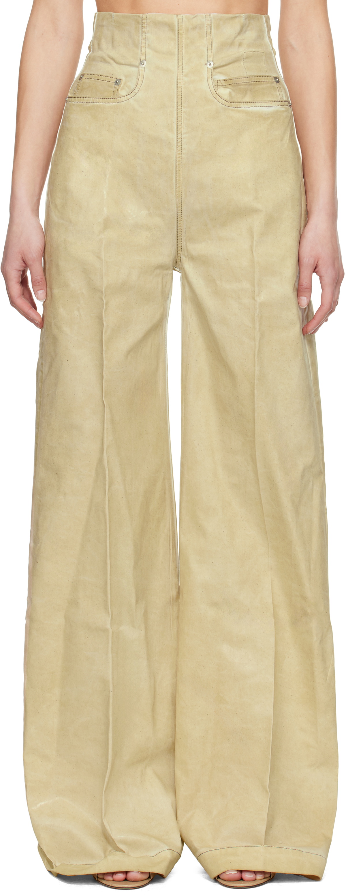 Rick Owens DRKSHDW Green Porterville Dirt Cooper Jeans Rick