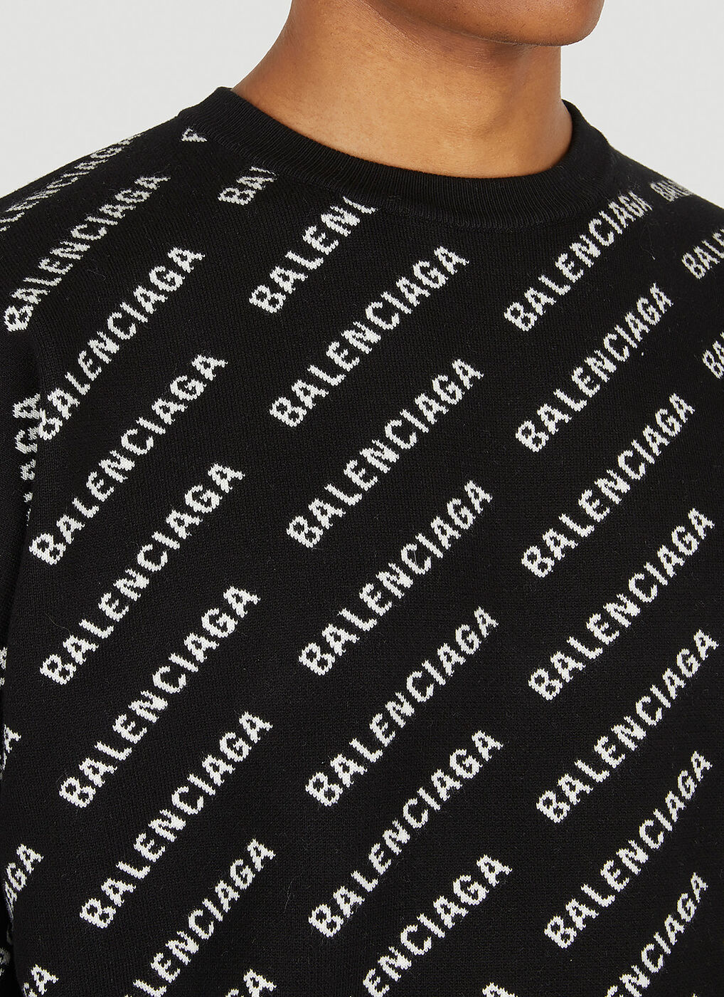 Balenciaga allover hot sale logo crewneck