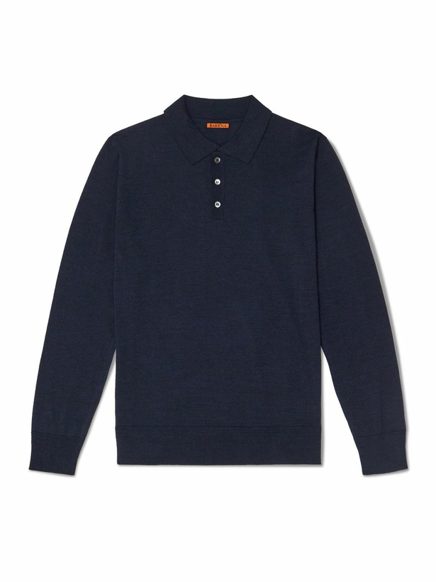 Photo: Barena - Pevaron Merino Wool Polo Shirt - Blue