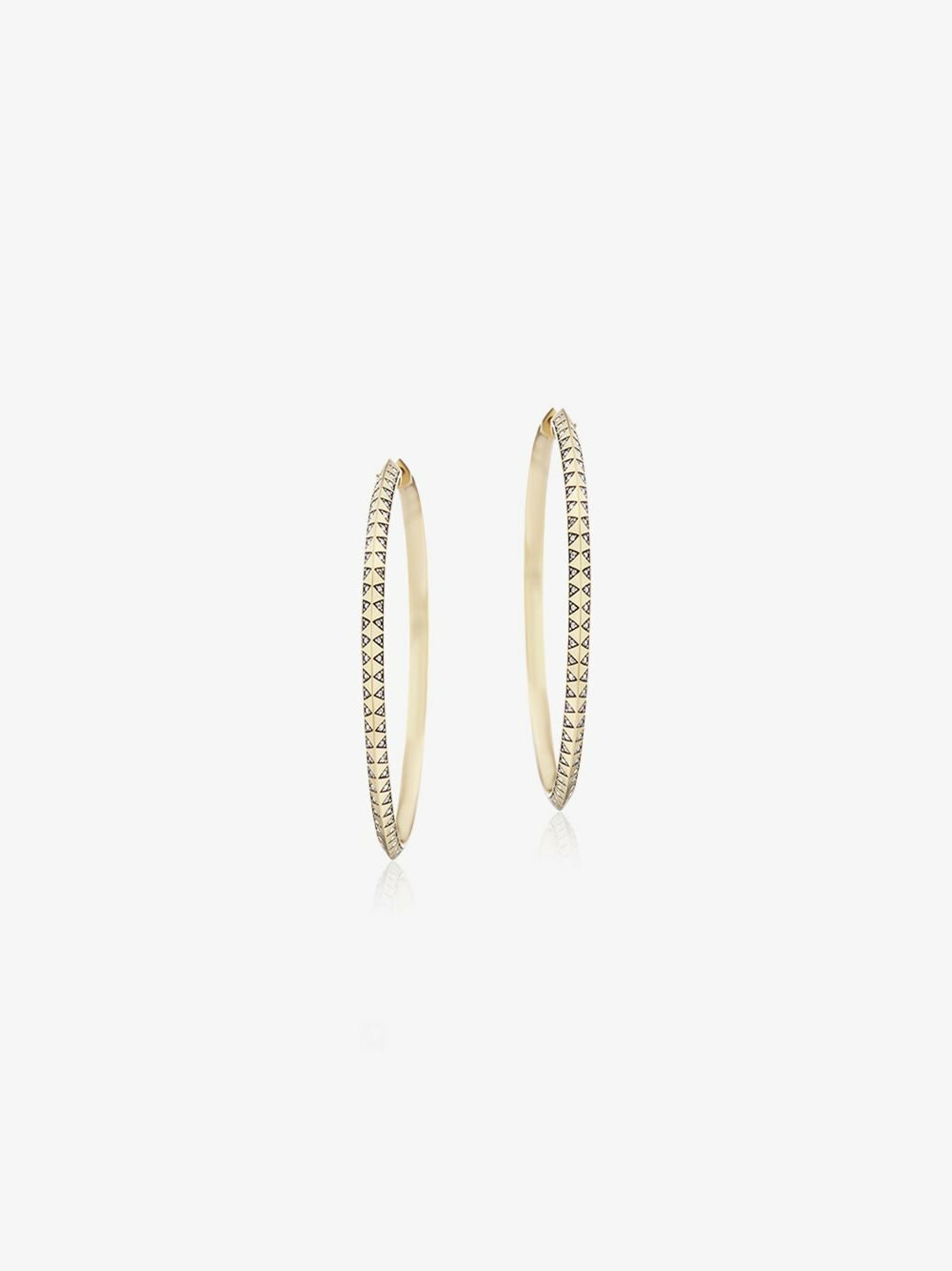 Harwell Godfrey 18K Yellow Gold Skinny Talisman Diamond Hoop Earrings