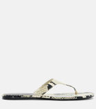 Khaite Archer snake-effect leather thong sandals