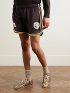 BODE - Bobcat Appliquéd Striped Jersey Shorts - Brown