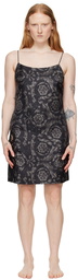 Versace Underwear Black Barocco Slip Dress