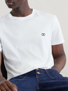 Valentino Garavani - Logo-Embroidered Cotton-Jersey T-Shirt - White