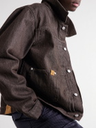 Officine Générale - Vince Pleated Organic Denim Jacket - Brown