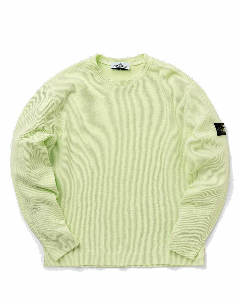 Photo: Stone Island Pullover Cotton Nylon Ribbed Fleece Green - Mens - Sweatshirts