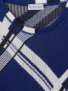 BURBERRY - Check Motif Silk Dress