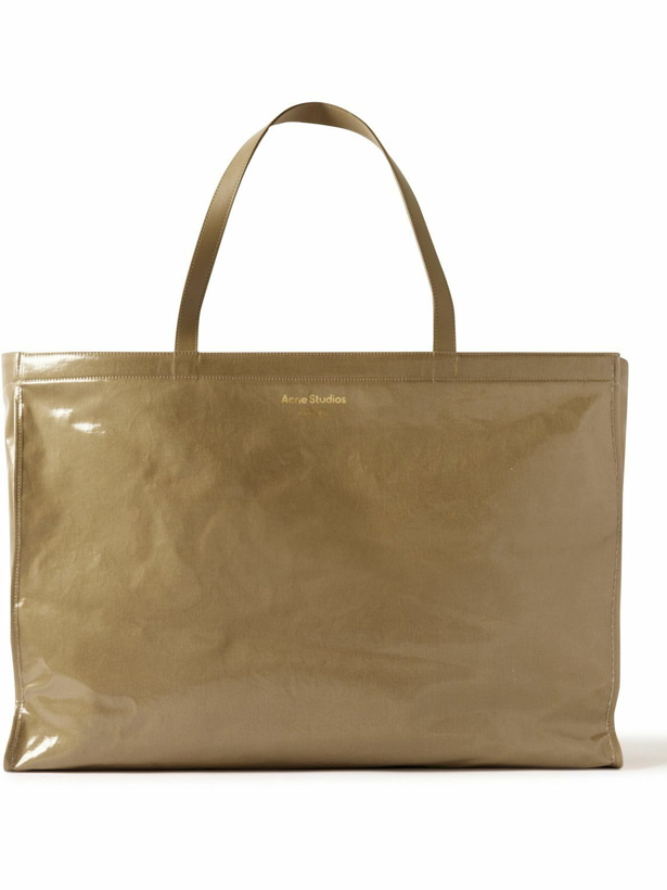 Photo: Acne Studios - East-West Leather-Trimmed Coated-Canvas Tote