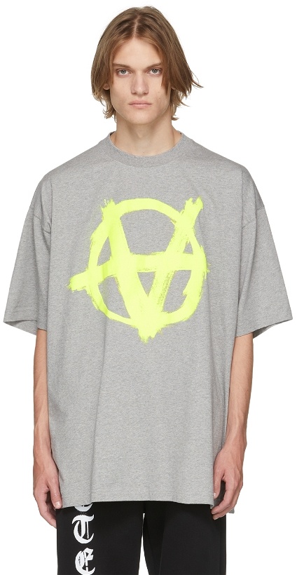 Photo: VETEMENTS Grey Double Anarchy T-Shirt