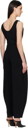 ALAÏA Black Round Crepe Wool Jumpsuit