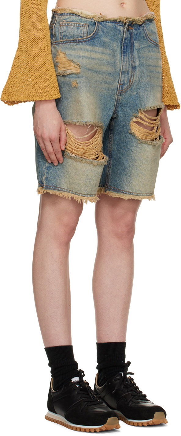 TheOpen Product Blue Distressed Denim Shorts