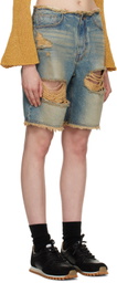 TheOpen Product Blue Distressed Denim Shorts