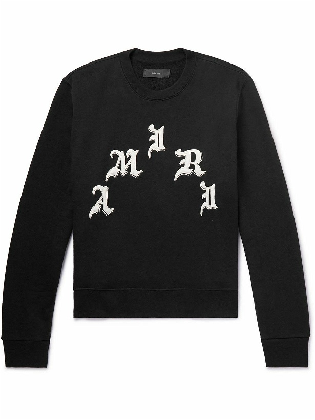 Photo: AMIRI - Wes Lang Logo-Embroidered Cotton-Jersey Sweatshirt - Black