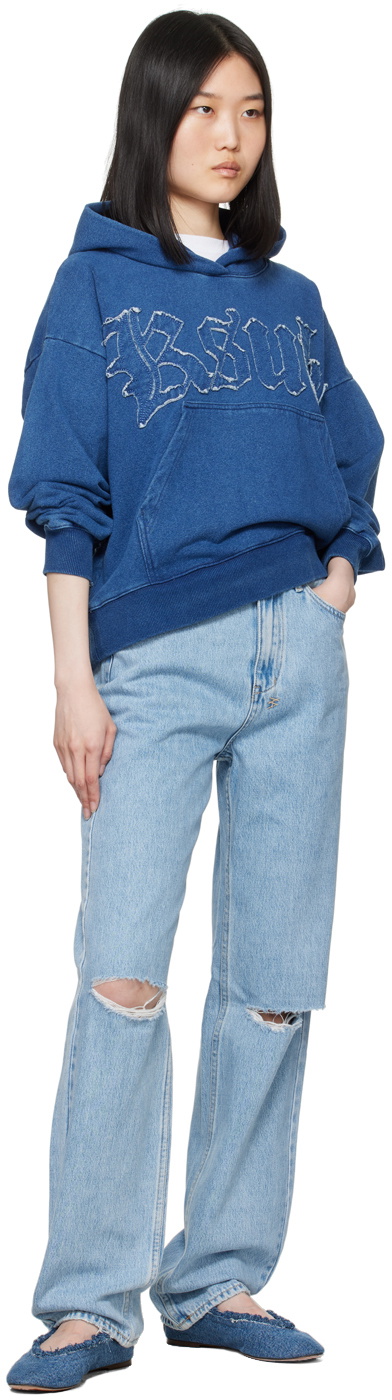 Ksubi Blue Scribe Slouch Hoodie