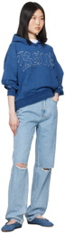 Ksubi Blue Scribe Slouch Hoodie