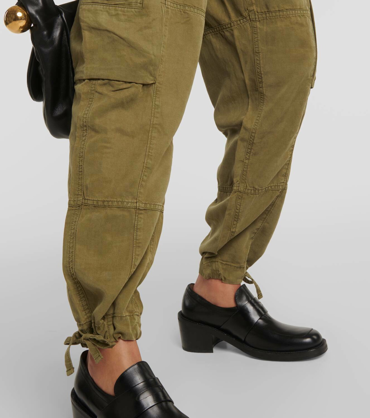 Lauren Ralph Lauren Khaki Cargo Pants Womens 2 Black Adjustable