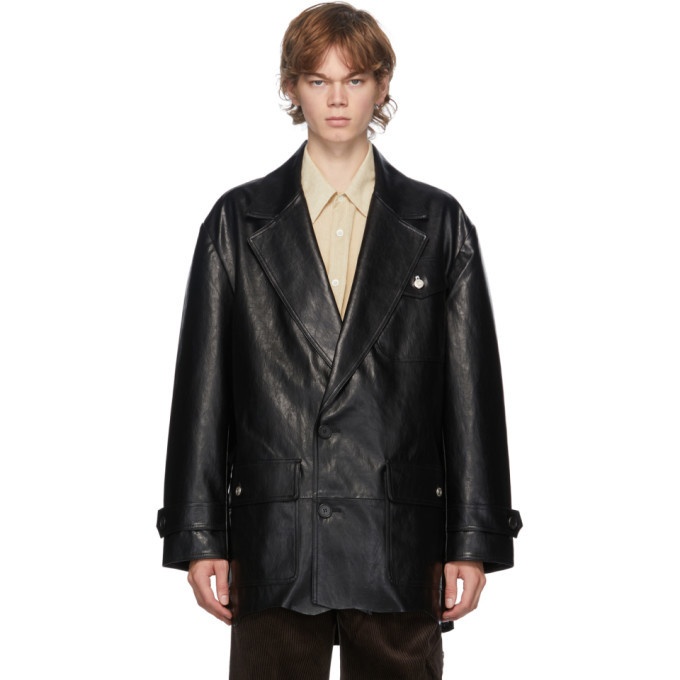 Photo: Andersson Bell Black Vegan Leather Raw-Cut Jacket