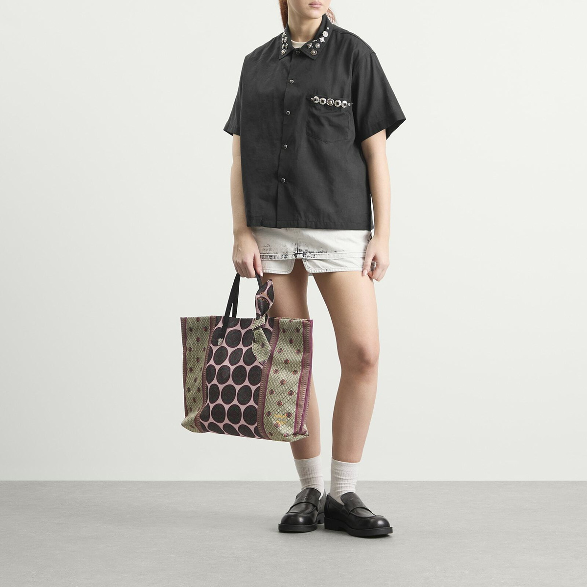 TOGA ARCHIVES Women's TOGA Print Tote Bag in Light Pink 