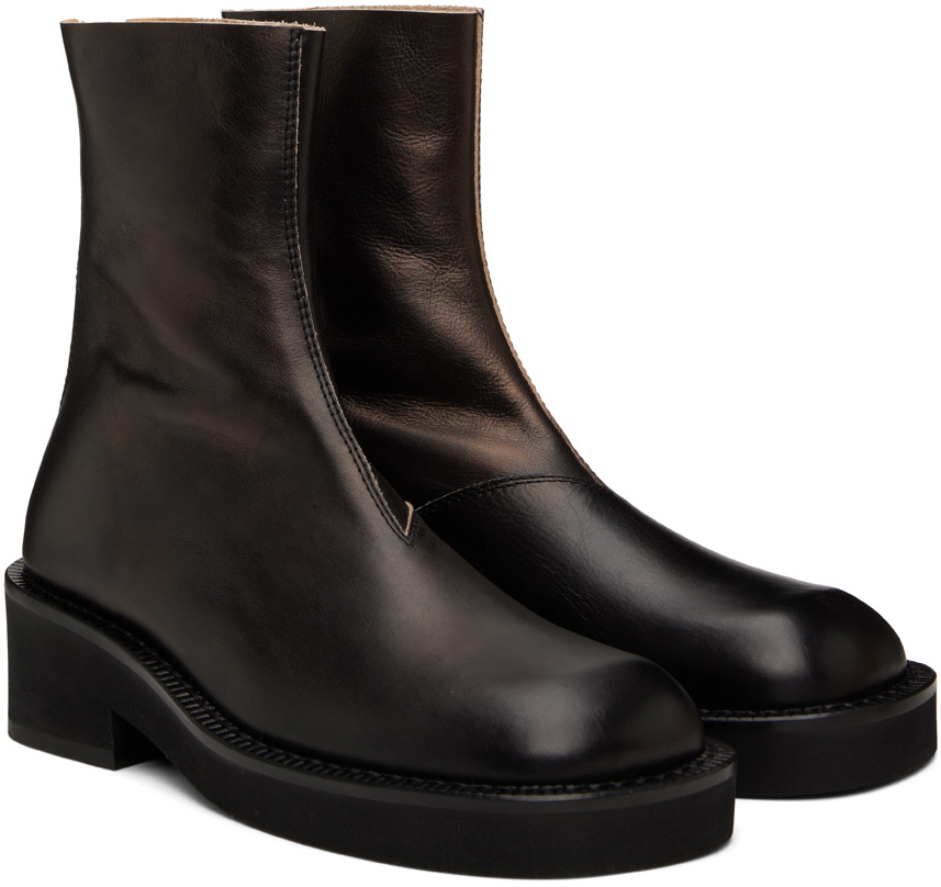 MM6 Maison Margiela Black Leather Boots MM6 Maison Margiela