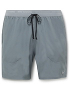 Nike Running - Stride Straight-Leg Mesh-Panelled Dri-FIT Ripstop Shorts - Gray