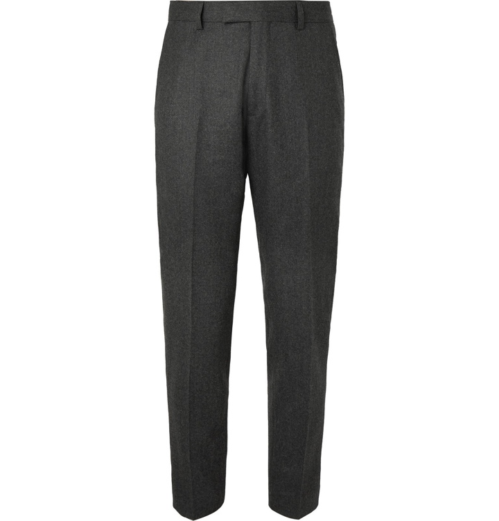 Photo: Sandro - Grey Tapered Wool-Flannel Trousers - Gray