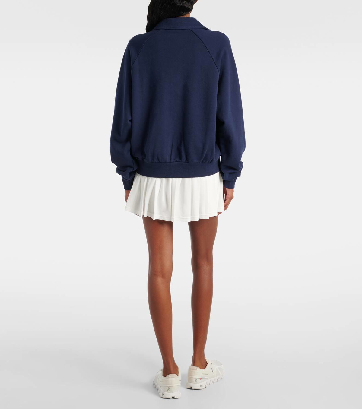 The Upside Elle logo cotton terry polo sweater