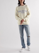 Balmain - Logo-Intarsia Wool Sweater - White