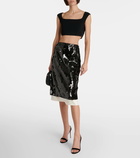 Xu Zhi Sequined organza midi skirt