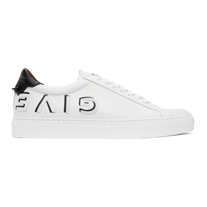 Photo: Givenchy White and Black Reverse Logo Urban Street Sneakers