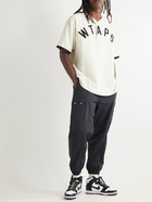 WTAPS - League Oversized Logo-Appliquéd Cotton-Flannel Half-Placket Shirt - Gray