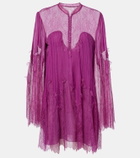Costarellos Jorie lace-trimmed silk-blend blouse