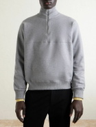 Jil Sander - Cotton-Jersey Half-Zip Sweatshirt - Gray